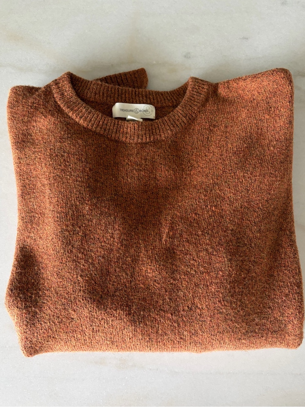 Treasure & Bond Women's Rust Orange Crewneck Sweater